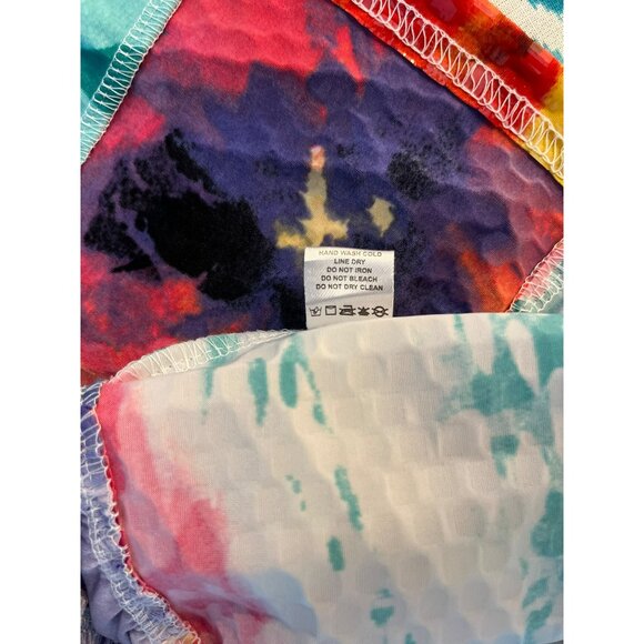 Erin London Bright Floral Glossy Zip Up Fitted Vintage‎ Y2K Size XXL - Picture 6 of 9